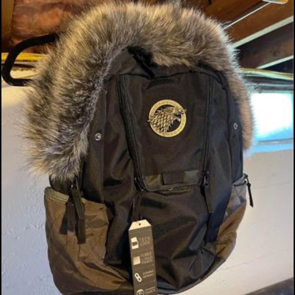 Game of Thrones Winterfell backpack with faux fur trim